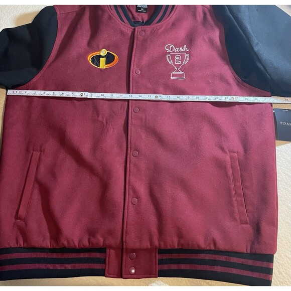 Disney Pixar The Incredibles Dash Parr Logo Varsity Jacket Large NWT - Picture 9 of 13